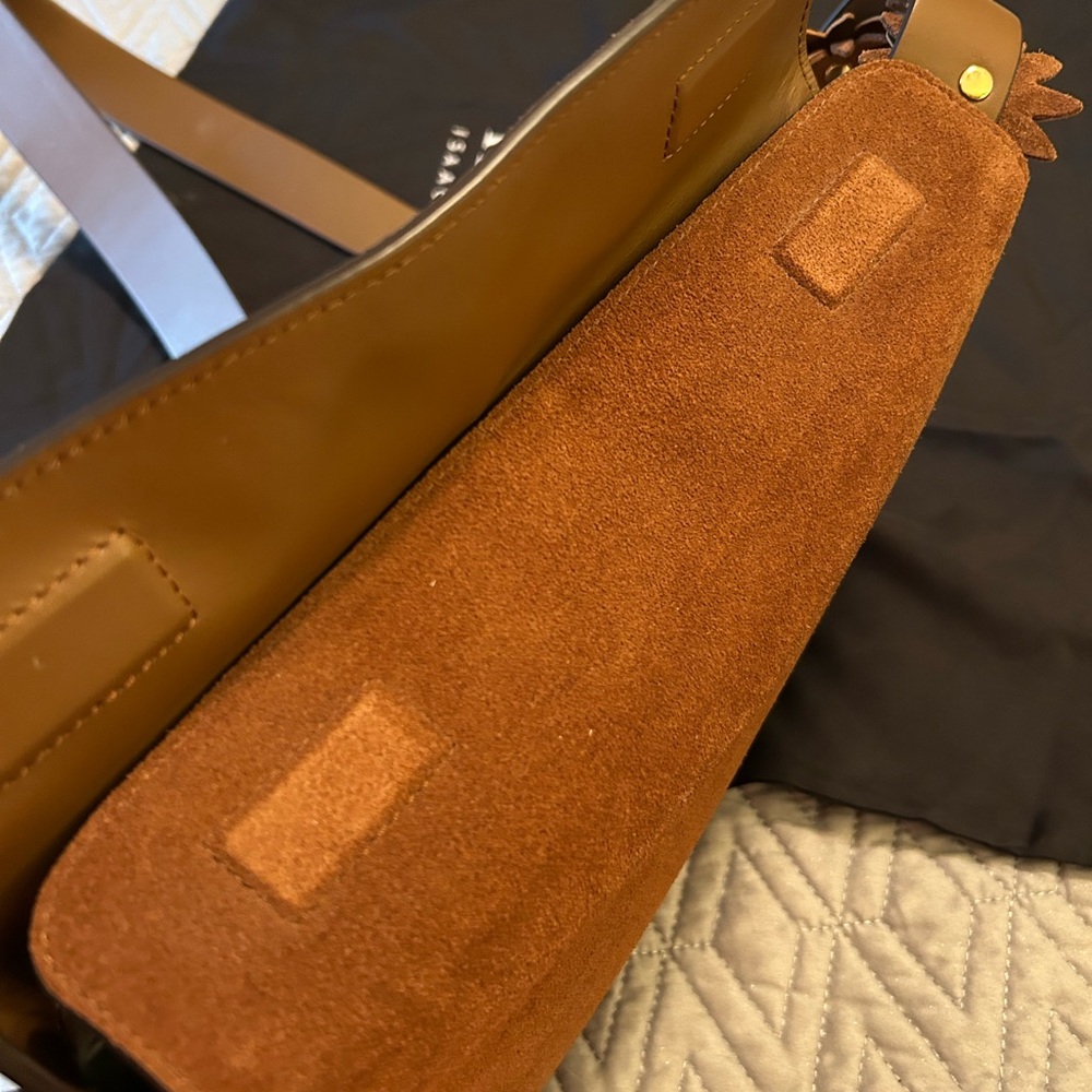 IMNYC Isaac Mizrahi Suede Crossbody Bag with leather and suede flower accents - Picture 8 of 11